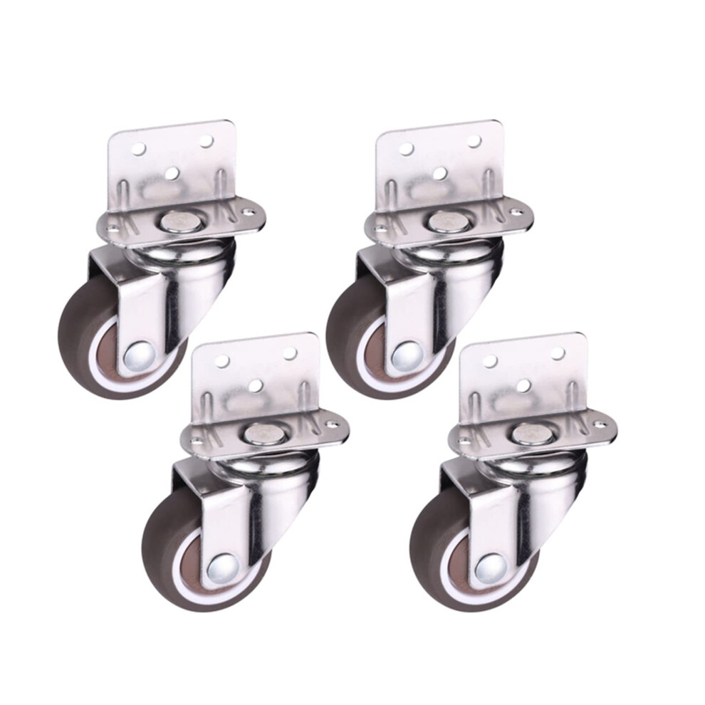 Rubber Wheel Ltype Swivel Silent Brake Caster Furniture Hardware 4Pcs (A, 2 Inch) 2 Inch A 9365049650694