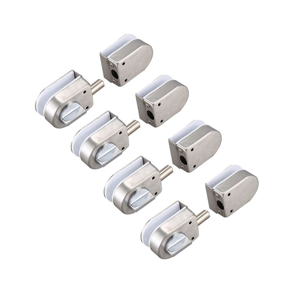 4X Stainless Steel,Glass Door Latches Lock/Bolt,138A ,Without Drilling,For Double Glass Door, Frameless Glass Door 6134218561863