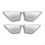 1Set/4Pcs Inner Door Handle Bowl Trim Sticker for 2