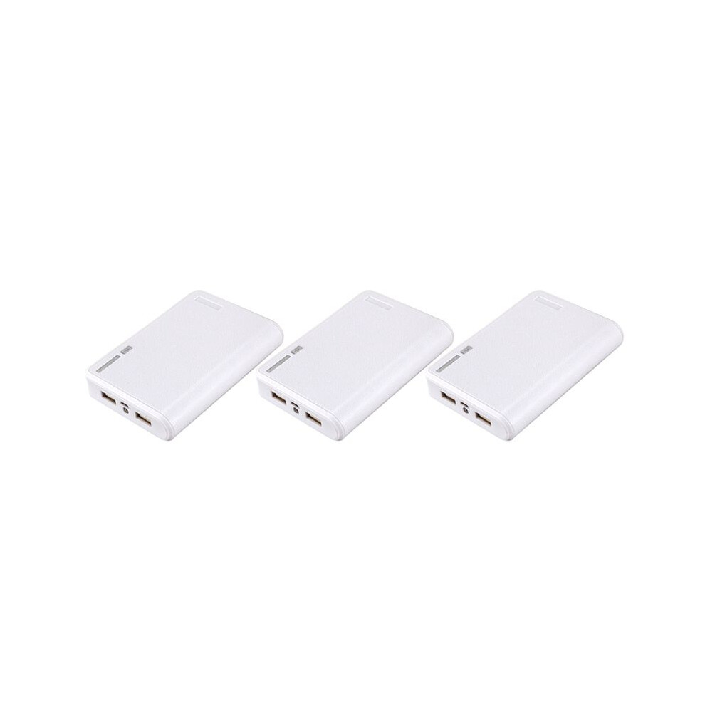 3X Portable Usb Charger 5V 2A 18650 Power Bank Battery Box For Iphone6 Smartphone Colour: White 4713834230135