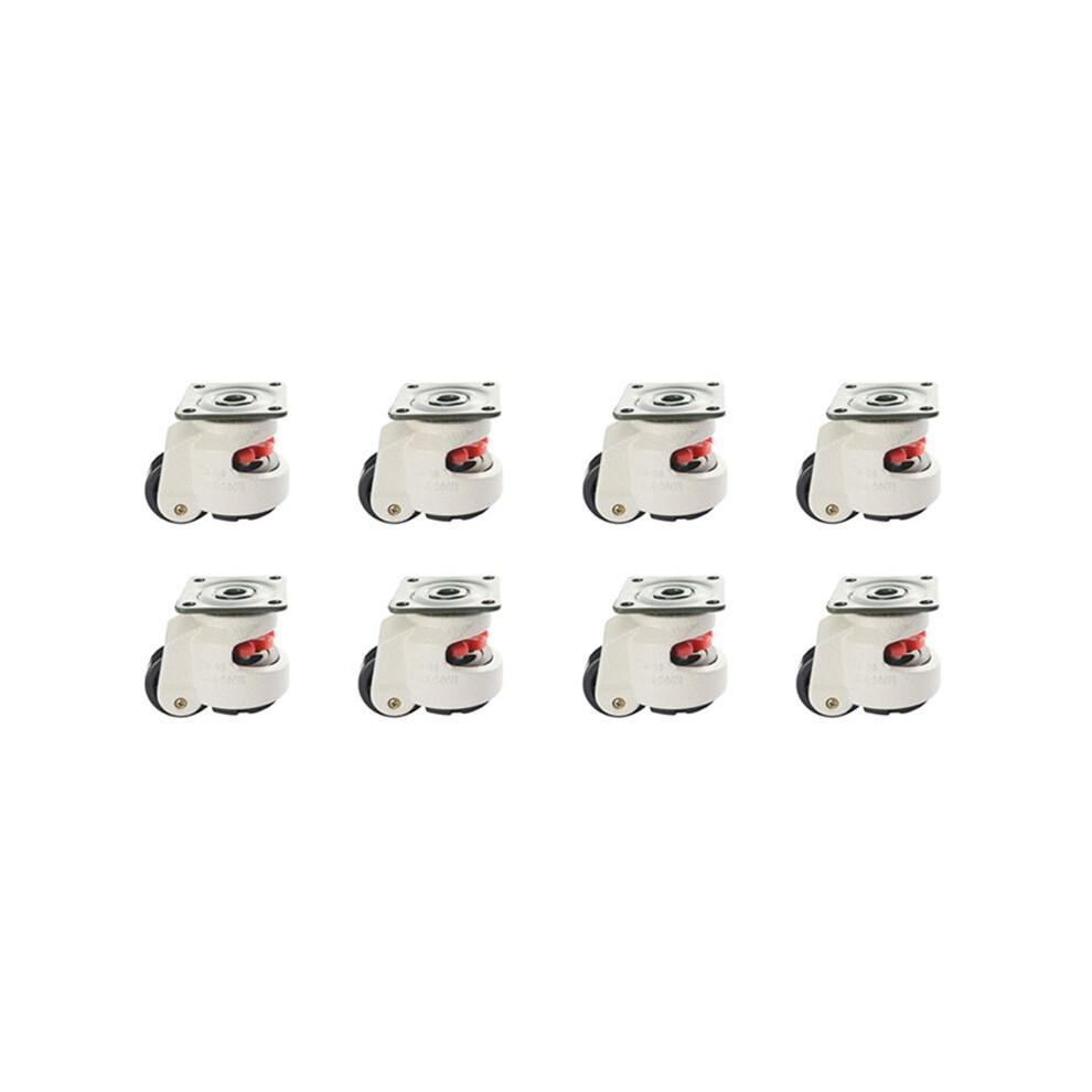 8X Rubber Foot 40F Foot Level Adjustment Equipment Cart Caster 60Kg Load Capacity Furniture Leveling Roller 4711280904433