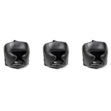3X Black Good Headgear Head Guard Training Helmet Kick Boxing Protection Gear