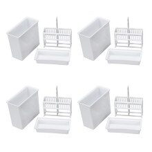 4X 2 in 1 White 24 Pieces Microscope Slides Staining Rack Dish Set