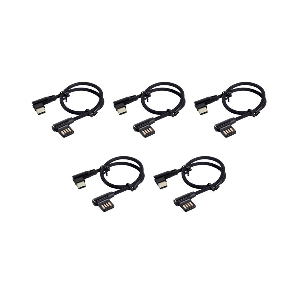 5X Usb-C 3.1 Type-C To Left Right Angled 90 Degree Usb 2.0 Data Cable With Sleeve For Tablet & Phone 15Cm 4711619271687