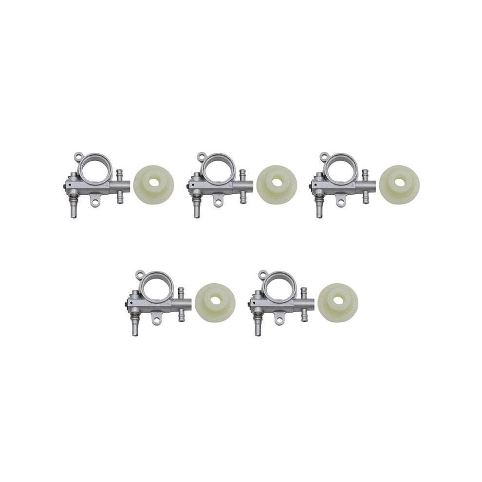 5Set 2500/3800 Chainsaw Spare Parts Chainsaw Oil Pump With Worm Drive Gear Fit For Chain Saw 25Cc/38Cc Silver 4711601899967