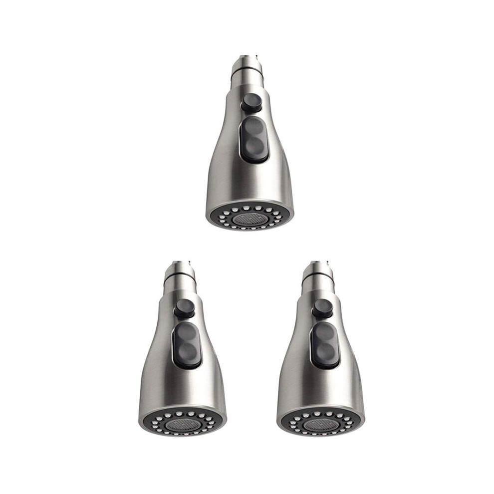 3X Kitchen Sink Pull Down Faucet Spray Head Nozzle Pull Out Hose Sprayer Replacement Part Faucet Head - Brushed Nickel 6134218587450