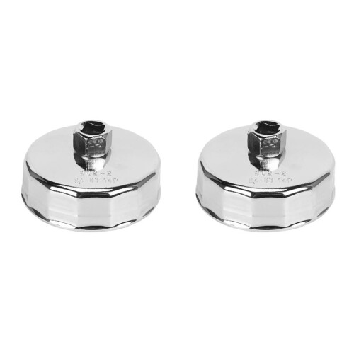 2pcs 84mm 14 Flutes Oil Filter Cap Wrench Socket Cup Tool for Vehicle Car