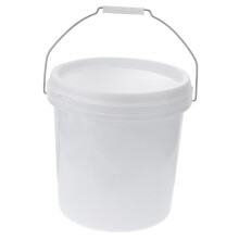 Household plastic bucket with lid, foodgrade, airtight, versatile for use as feed bucket, water bucket, or paint bucket for easy transport.