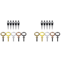 10X Wine Stopper,Blank Bottle Opener Chrome Bottle Stopper Opener Set Hardware for Wedding Wine Party Wood Turning DIY