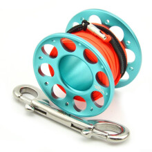 Reinforced Dive Line Reel with Smooth Operation and Secure Hook for All Your Diving Needs (15m of blue)