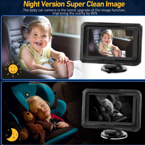 Back Seat Baby Car Camera, Rear Night Vision, Moni 2
