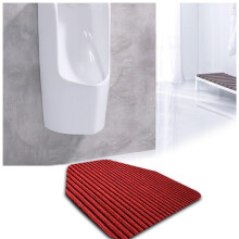 Urinal Mat, NonSlip Urinal Floor Mats (2 Pack) Commercial Urinal Mats, Urinal Pad, Water Absorption, Reusable/Washable Red