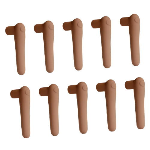 10 Stück Griffschutz aus weichem Elastomer gegen-Kaffeefarbe