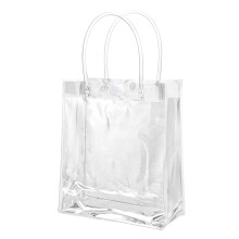 Klar gavepose med håndtag, genanvendelig plastikpose i gennemsigtigt materiale til festgaver, bryllup, babyshower, julegaver, holdbar konstruktion