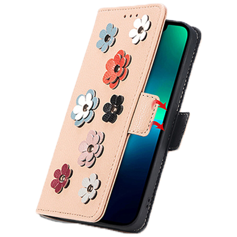 Elegant Flower Wallet Case For Iphone 14 Pro Max, Pu Leather Folio Kickstand Card Slots Cover, 3D Design Book Folding Flip Case, 360 Degree Protection 9486358117958
