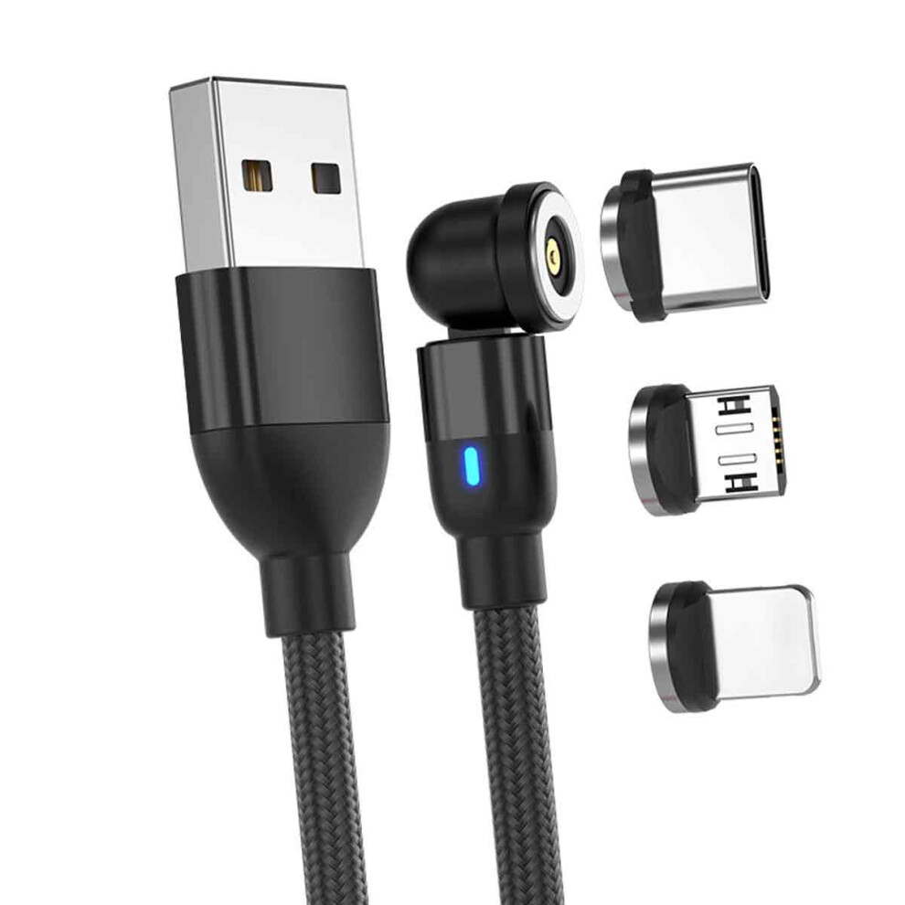 Multi-Device Magnetic Charger, 540Rotation Design Nylon Braid Universal Magnetic Charging Cable Fast & Efficient Charging Solution For Micro Usb, 9177303806804
