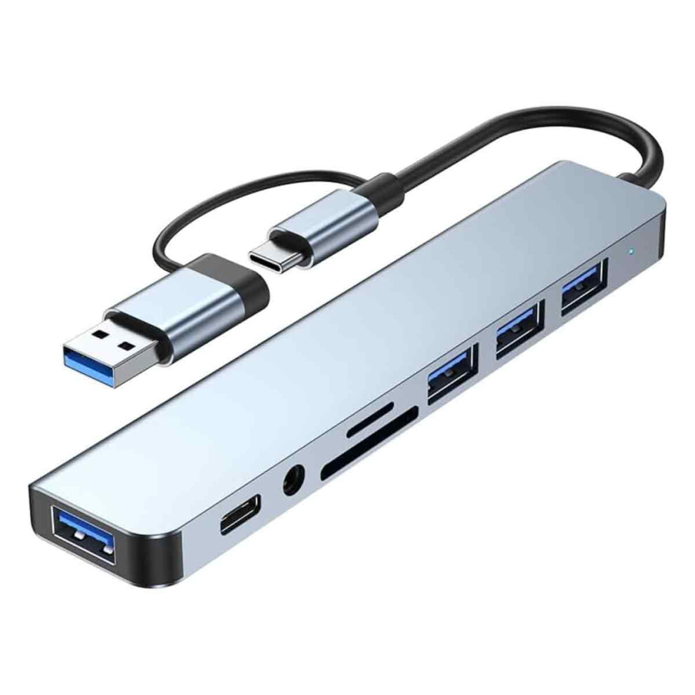 Usb Type C Multiport Hub With Card Reader, Fast Data Transfer 7 Port Usb Hub Splitter With Sd Tf Reader Usb 3.0 Aluminum Expansion Dock For Macbook Pr 9177303806590