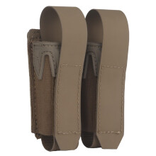 Tactical 9MM Double Pistol Mag Pouch MOLLE Quick Release Coyote Brown