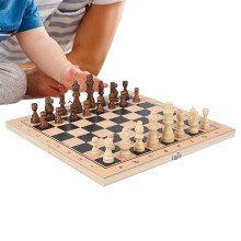 Chess Sets for Adults Wooden Travel Chess with Folding Board Portable Strategy Game for Beginners, Competitive Training, and Family Entertainment