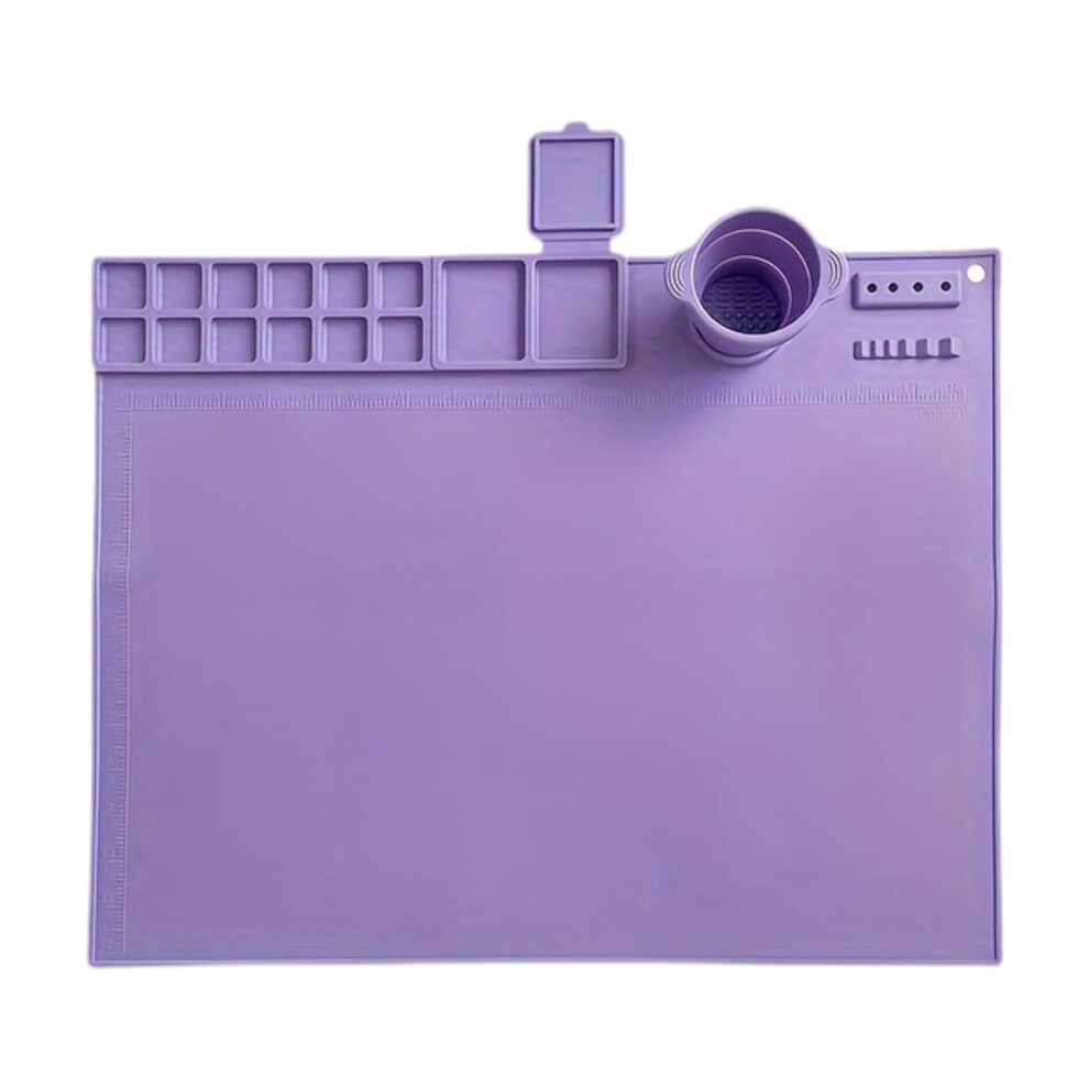 Silicone Mat For Painting With Cup And Graffiti For Creative Projects, Violet 9365049653473
