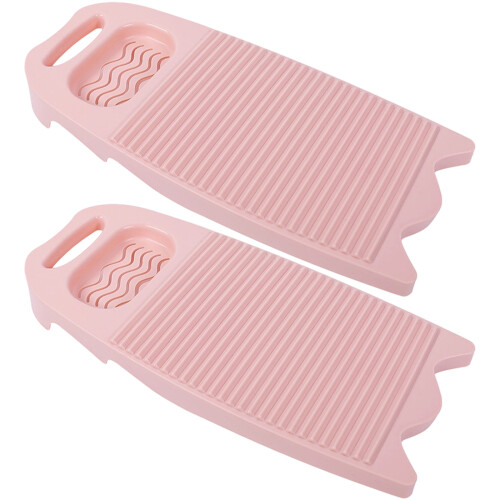 2PCS Thick Plastic Hand Washing Board Extra Large AntiSlip-pink