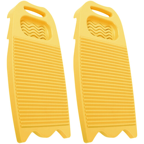 2PCS Laundry Washboards Large Washing Surfaces Plastic-Yellow