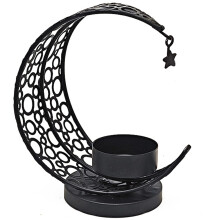 Moon Shape Candle Holders,Eid Ramadans Decorations-Black