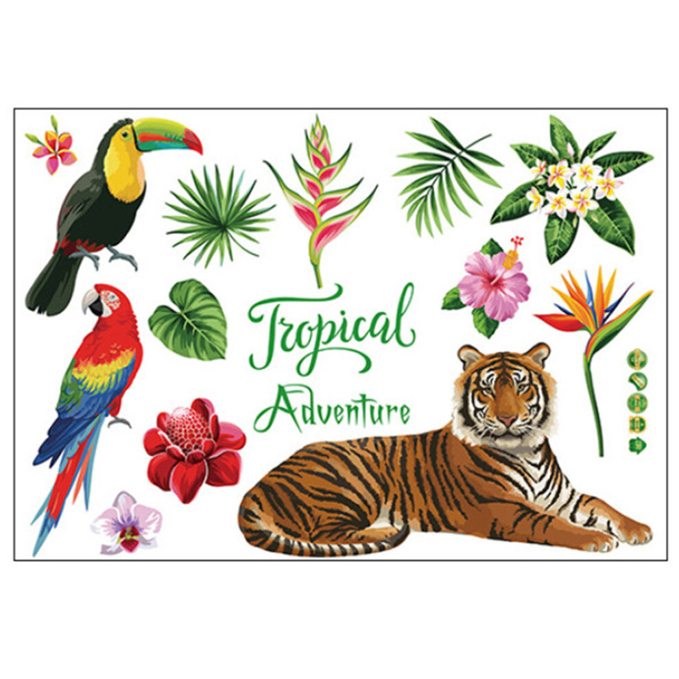Jungle Animal Wall Decals, Removable Safari Stickers, Perfect For Kids Room Decor, Lifelike Vinyl Wildlife Wall Art, Non-Toxic And Harmless, For Bedro