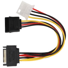 Cable Organizer for Computer Build, Serial ATA Hard Drive Extension Cable, Power Two Devices from One Interface Adapter for IDE Molex to SATA Power Ca