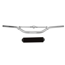 Guidão Riser com acabamento cromado, encaixe universal, estilo drag bar para motocross, bobber e dirt bike, com construção em aço carbono e