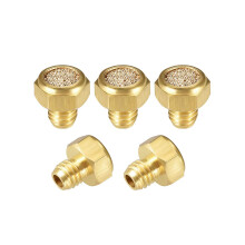 XYWHPGV Sintered Bronze Exhaust Muffler M5 Brass Body Flat Pneumatic Air Muffler 5pcs