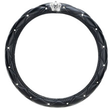 Bling Bling Krystall Rhinestones Ratttrekk, Mykt og Komfortabelt Plysj Antiskli Rattbeskytter, Luktfri Bilhjulbeskytter m/