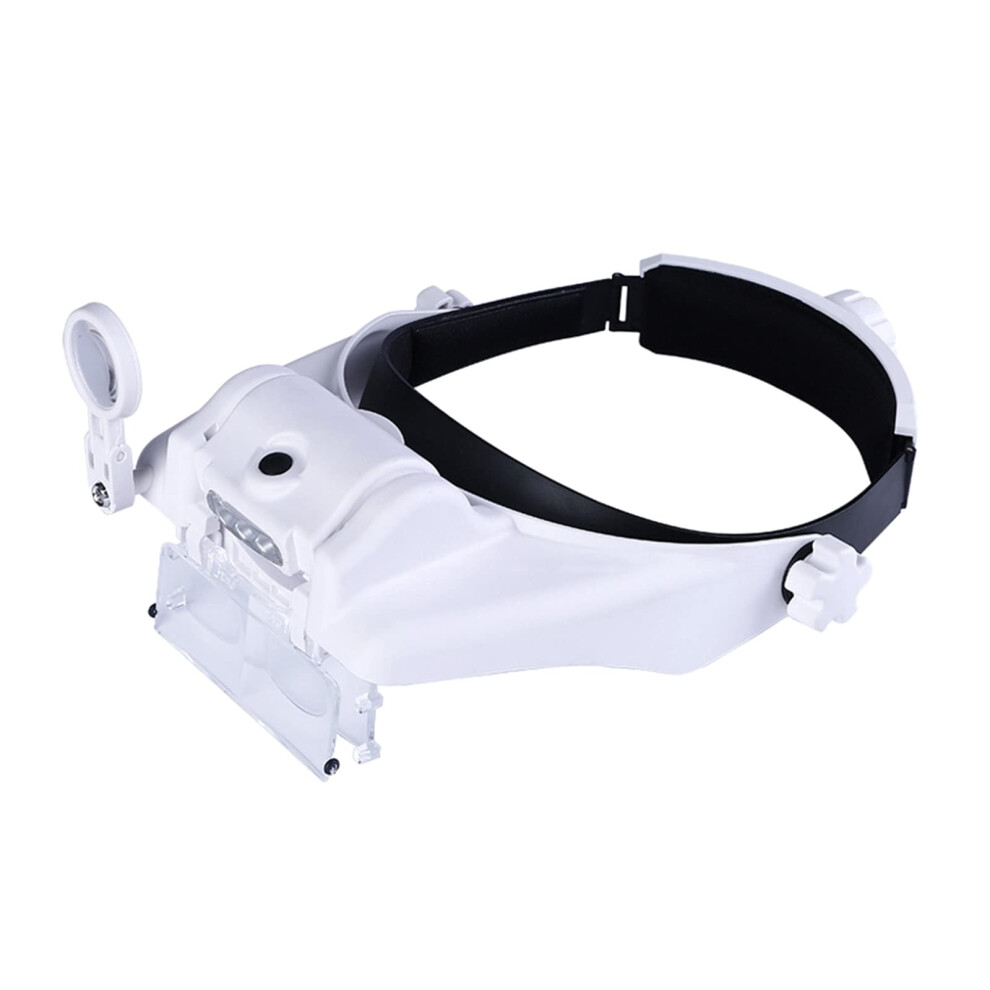 LED Head Loupe Hands Headband Magnifying Glass with 3 LED Jeweler's Loupe