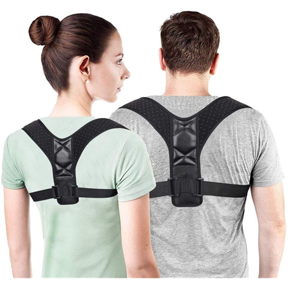 Adjustable Back Support Belt, Back Posture Corrector, Shoulder Support (Size: S)