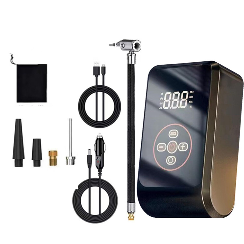 Tyre Inflator Cordless Compressor,Battery Air Pump,Portable,Preset Pressure Auto Shutoff(Black) Black 9412369706539