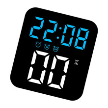 Horloge numérique ABS, 3 réglages de la-Lig bleu coque noire
