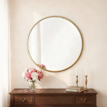 Round Wall Mirror, Gold