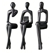 Sculpture humaine élégante en résine pour la conception-Noir
