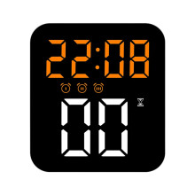 Horloge de bureau silencieuse en plastique-Coque noire orange l