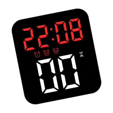 Quiet Operations LED Digital Alarm Clock-Black shell red ligh