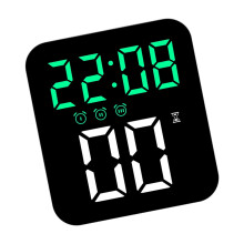 Contemporary LED Desk Alarm Clock with-Black  blue and gree