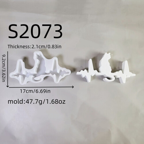 Figurine de chat en élastomère supplémentaire moulée avec plan 2