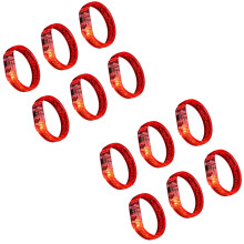 Bracelets de fête LED en acrylique, 12 pièces, Bracelets-Rouge
