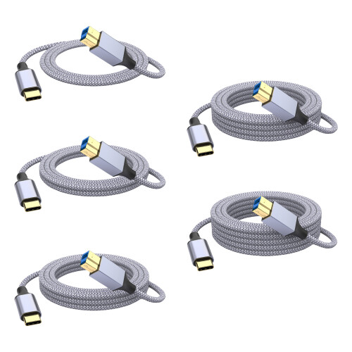 Nylongeflochtenes USB-B-zu-Typ-C-Kabel, Bürogebrauch für-2 Meter 1