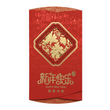 Chinese nieuwjaarskaart met envelop reliëf-Gelukkig nieuwjaar