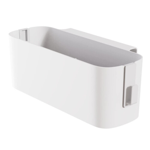 College Dorm Room Essential, Multi-purpose Bedside Caddy, Practical Storage Solution with Adjustable Hooks, High-quality ABS Plastic in Modern White w