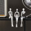 Artistic Resin Statue Abstract Humanoid Design Figurine-Gold 6
