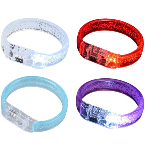 12Pieces Acrylic Light Bracelets Multiple Color Glowing-White 1