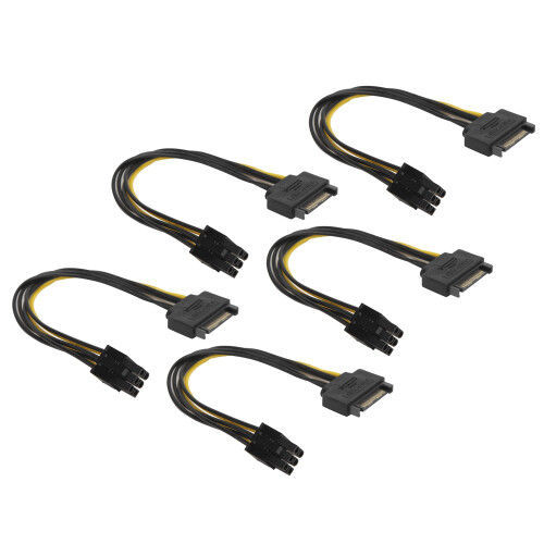 SATA Power Cable For PCI Express Video Card, Internal Cable Management Secure Connection Sturdy Material High Compatibility, Universal Headset Display 1