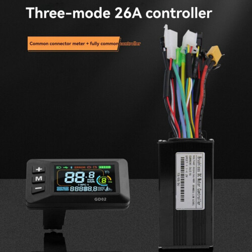 26A Brushless Controller GD02 Meter LCD Display+130X Throttle Kit 2